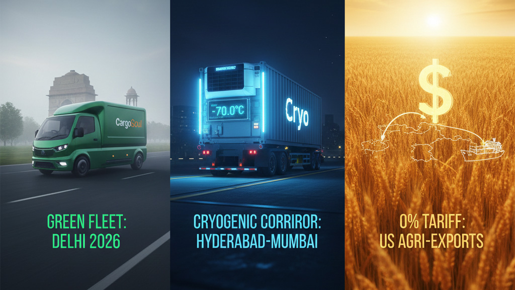 The 2026 Logistics Pivot: Navigating Delhi’s EV Mandate, the Cryo-Pharma Boom, and Zero-Tariff Export Gold Mines